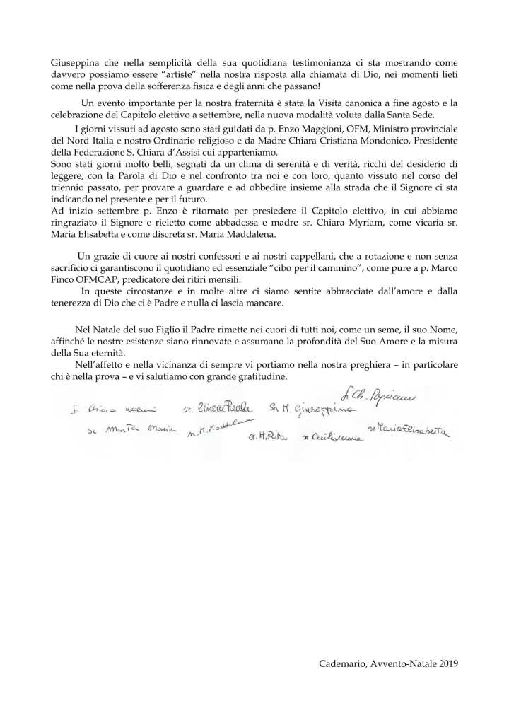 s. Natale 2019 - Monastero Cademario-3