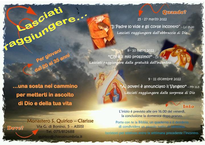 Clarisse S.Quirico, Assisi. Ritiri per&nbsp;giovani
