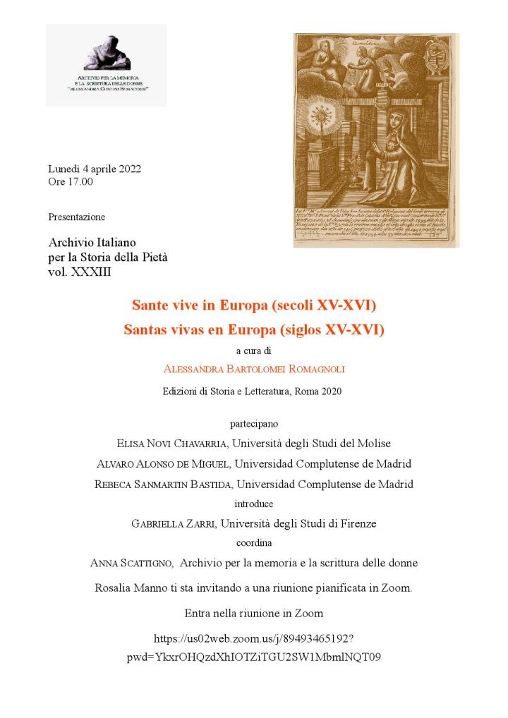 Sante Vive in Europa (sec. XV-XVI)