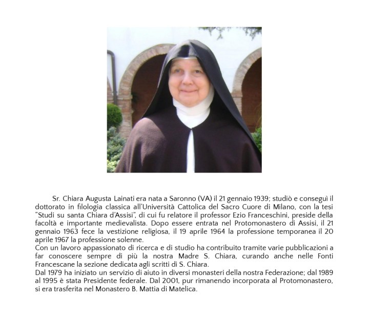 La Pasqua di sr. Ch. Augusta Lainati, nel giorno della memoria di S. Agnese da&nbsp;Praga