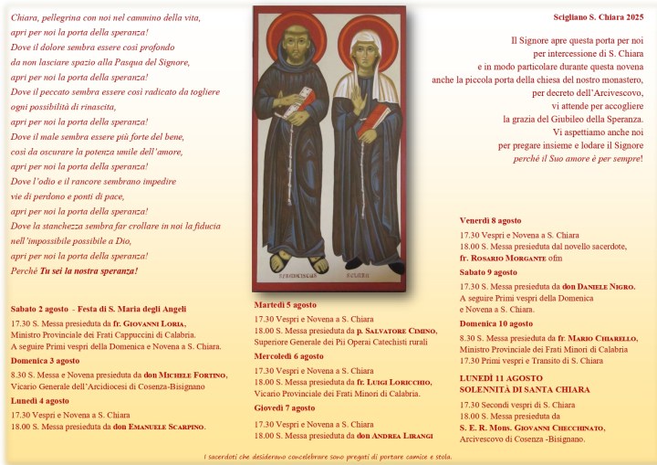 Dalle Clarisse di&nbsp;Scigliano